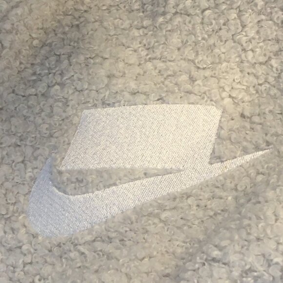 Nike NSW Sherpa Pullover Hoodie Large Ivory 1/2 Double Zip Kangaroo Pouch - Picture 6 of 14